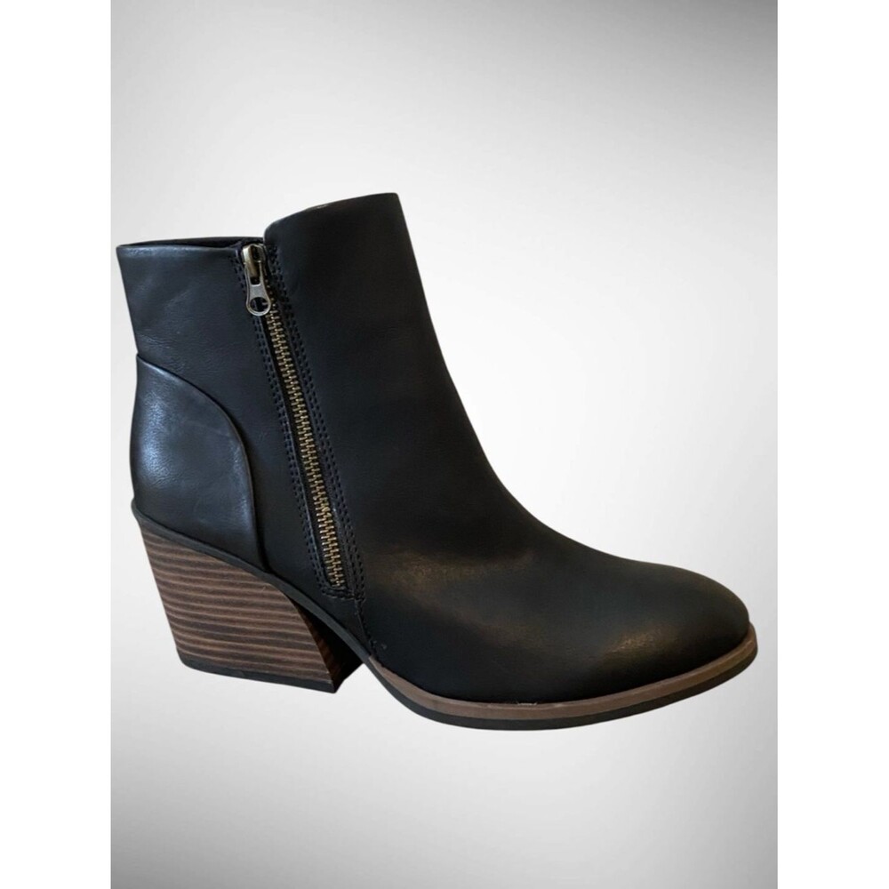 Kork-Ease | Kork Hattie Black Booties Side-Zip Block heel Ankle Boots NWOB 10
